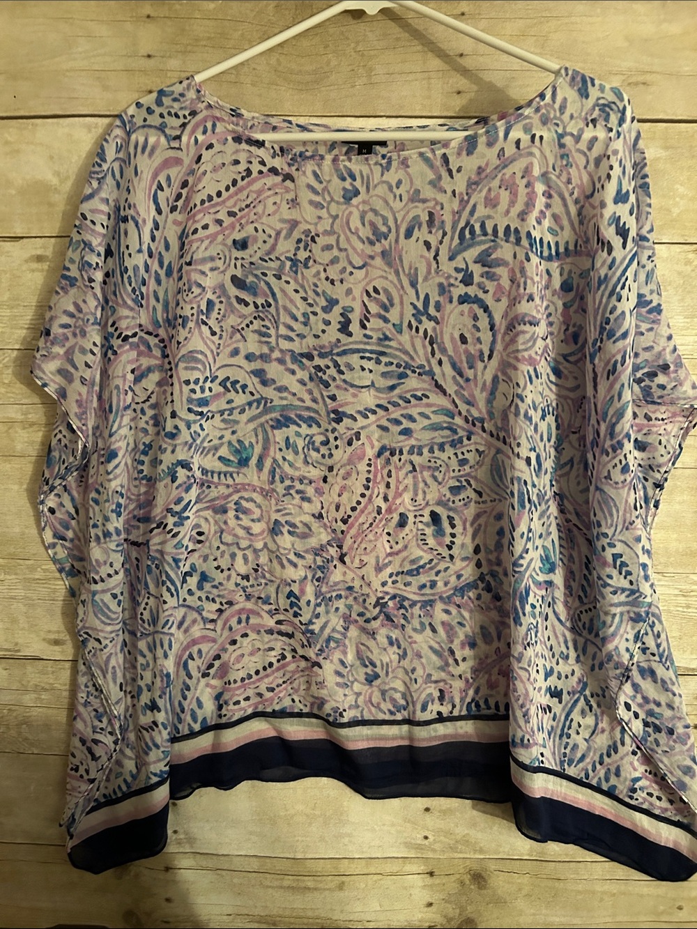 Talbots Pastel Floral Paisley Tunic in Lavender and Blue